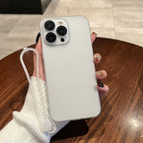 Gradient Frosted Case with Wrist Strap for iPhone 14 13 12 series