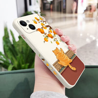 Climbing Cats Cute Funny Liquid Silicone Soft Case For iPhone 14 13 12 series