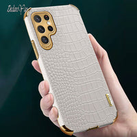 Slim Leather Texture Silicone Case for Samsung Galaxy S22 S21 S20 Plus Ultra