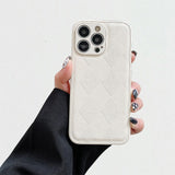Luxury Leather Texture Diamond Pattern Case for iPhone 13 12 11 Series