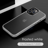 Matte Shockproof Armor Soft Bumper Translucent Hard PC Case For iPhone 12 11 Series