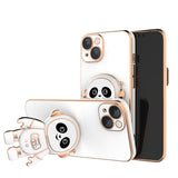 Creative Cute Panda Astronaut Holder Stand Case for iPhone 13 12 11 Pro Max