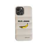 Fashion Bananas Down Jacket Silicone Case For iPhone 14 13 12 series