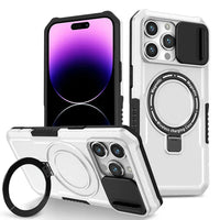 Magnetic Ring KickStand Slide Camera Protection Case for iPhone 15 14 13 12 series