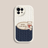 Good Luck Bear Frosted Shock Resistant Case For iPhone 14 13 12 series