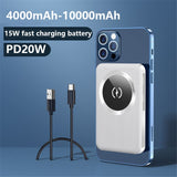 10000mAh Magnetic Wireless Power Bank 20W Fast Charging External Battery For iPhone12 Pro Max