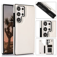 PU Leather Magnetic Closure Wallet Case for Samsung Galaxy S23 Ultra Plus