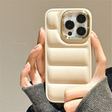 Luxury Down Jacket Soft Silicone Shockproof Case For iPhone 14 13 12 series