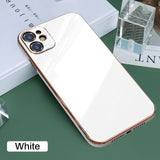 Luxury Square Plating Glossy Shockproof Case For iPhone 12 11 Series