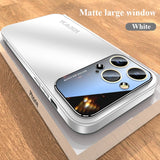 Luxury Glass Camera Lens Protection Matte Shockproof Bumper Hard Case For iPhone 14 13 12 series