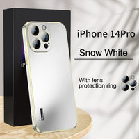Luxury Micro Sanding Full Lens Glass Shockproof Electroplating Case For iPhone 14 13 series