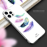 Shell Watercolor Pattern Painting Marble Case For iPhone 12 11 Series