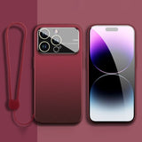 Luxury Solid Color Temper Glass Camera Protection Slim Matte Case For iPhone 14 13 12 series