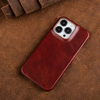 Oil Wax Luxury Leather Case For iPhone 14 13 12 series