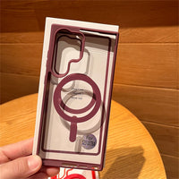 Magnetic Wireless Charging Magsafe Transparent Armor Case For Samsung Galaxy S23 S22 Ultra Plus