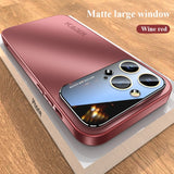 Luxury Glass Camera Lens Protection Matte Shockproof Bumper Hard Case For iPhone 14 13 12 series