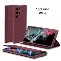 Magnetic Ultra Thin Flip Leather Case for Samsung Galaxy S23 Ultra Plus