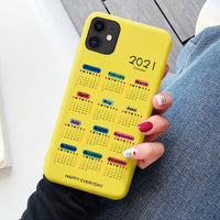 2021 Calendar Soft Matte Case for iPhone 12 11 Pro Max