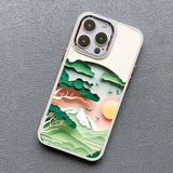 Printing Landscape Creative Mountains Shockproof Soft Case For iPhone 15 14 13 12 series