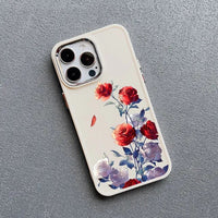 Rose Flowers Shockproof Silicone Case For iPhone 15 14 13 12 series