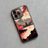 Japanese Aesthetic Mount Fuji Landscape Silicone Case For iPhone 15 14 13 series