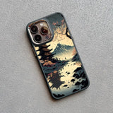 Japanese Aesthetic Mount Fuji Landscape Silicone Case For iPhone 15 14 13 series