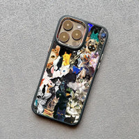 Creative Black Cat Illustration Gorgeous Nature Silicone Case for iPhone 15 14 13 series