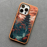 Japanese Aesthetic Mount Fuji Nature Landscape Silicone Soft TPU Case For iPhone 15 14 13 series