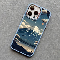 Japanese Aesthetic Mount Fuji Nature Landscape Silicone Soft TPU Case For iPhone 15 14 13 series