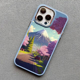 Japanese Aesthetic Mount Fuji Nature Landscape Silicone Soft TPU Case For iPhone 15 14 13 series