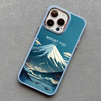 Japanese Aesthetic Mount Fuji Nature Landscape Silicone Soft TPU Case For iPhone 15 14 13 series