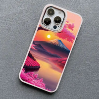 Japanese Aesthetic Mount Fuji Nature Landscape Silicone Soft TPU Case For iPhone 15 14 13 series