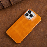 Oil Wax Luxury Leather Case For iPhone 14 13 12 series