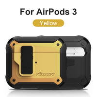 Luxury TPU+PC Shockproof Wireless Earphone Case With Hook Keychain Auto pop out For AirPods 3