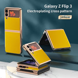 Plain Leather Electroplating Flip Case for Samsung Galaxy Z Flip 3