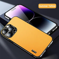 Luxury Starlight Lens Protection Leather Back TPU Case For IPhone 15 14 13 12 series