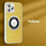 Luxury Camera Lens Glass Glitter Magnetic Magsafe Full Protection Hard Case For iPhone 14 13 12 series