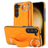 PU Leather Ring Shockproof Cases With Wrist Strap Holder for Samsung Galaxy S23 S22 Ultra Plus