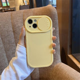 Cute Slide Camera Lens Protection Candy Color Case for iPhone 14 13 12 series