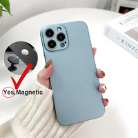 Ultra Thin Slim Hard Plastic Magnetic Car Case for iPhone 13 12 11 Pro Max Mini