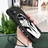 Terror Horror Anime Silicone Case With Hand Strap For iPhone 14 13 12 series