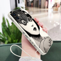 Terror Horror Anime Silicone Case With Hand Strap For iPhone 14 13 12 series