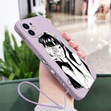 Terror Horror Anime Silicone Case With Hand Strap For iPhone 14 13 12 series