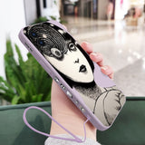 Terror Horror Anime Silicone Case With Hand Strap For iPhone 14 13 12 series