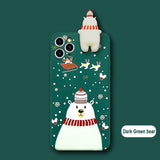 Christmas Gift Cartoon Deer & Snowman Soft Silicone Cover Phone Case For iPhone 11 Series