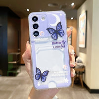 Butterfly Colorful Card Slot Wallet Case For Samsunag S23 S22 series