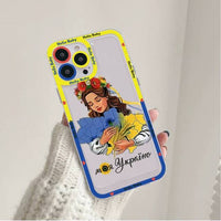 Ukraine Flag Transparent Case For iPhone 14 13 12 series