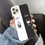 Coffee Wine Cup Printed Ultra-thin Soft Silicone Case for iPhone 12 11 Series