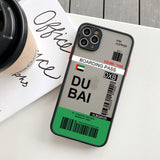 Fashion Design New York Seoul Tokyo Boarding Pass Ticket Case for iPhone 14 13 12 series