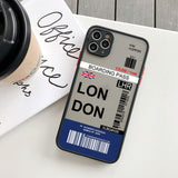 Fashion Design New York Seoul Tokyo Boarding Pass Ticket Case for iPhone 14 13 12 series